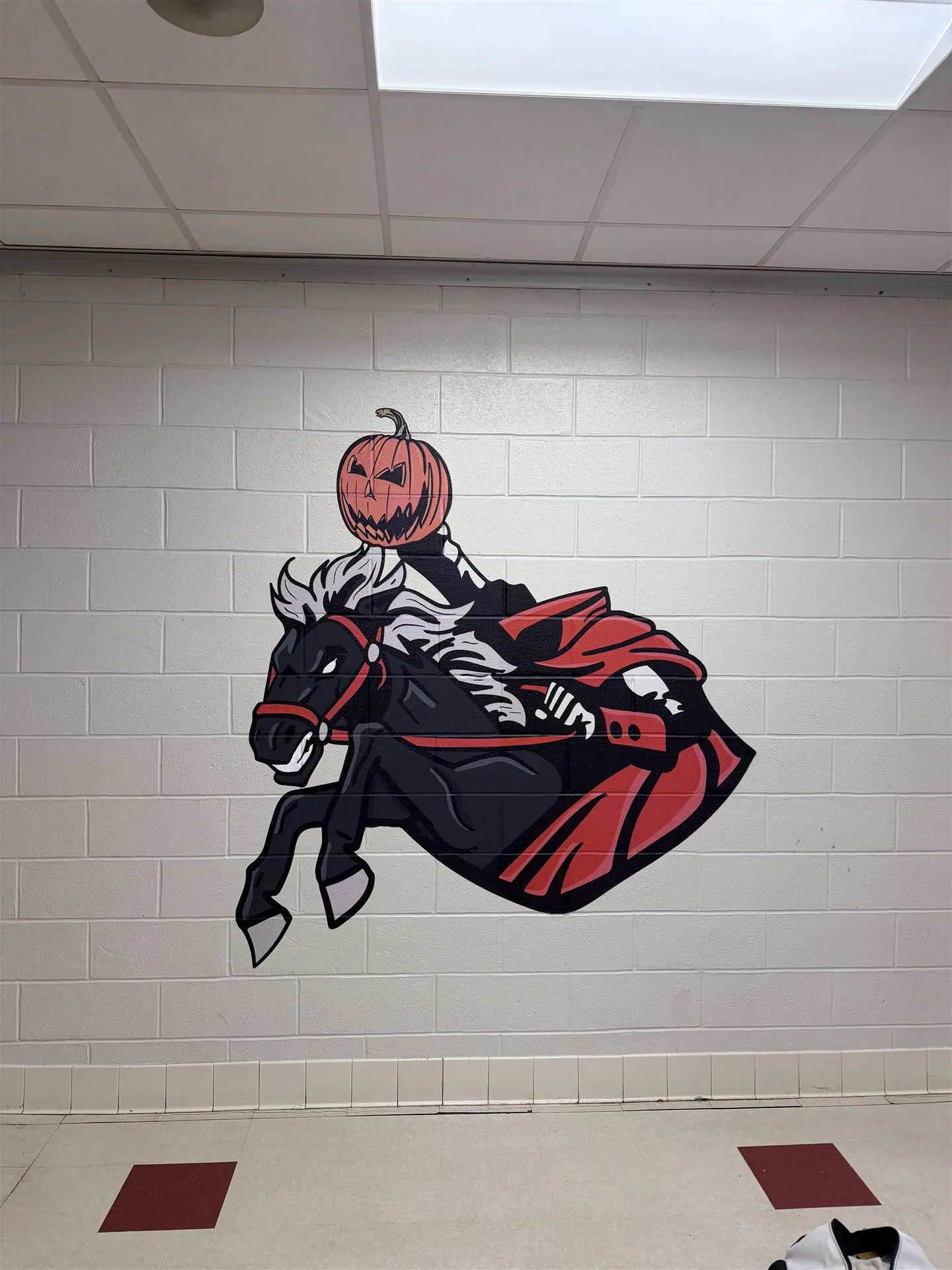 Installed school identity mural at Tarrytown High School.